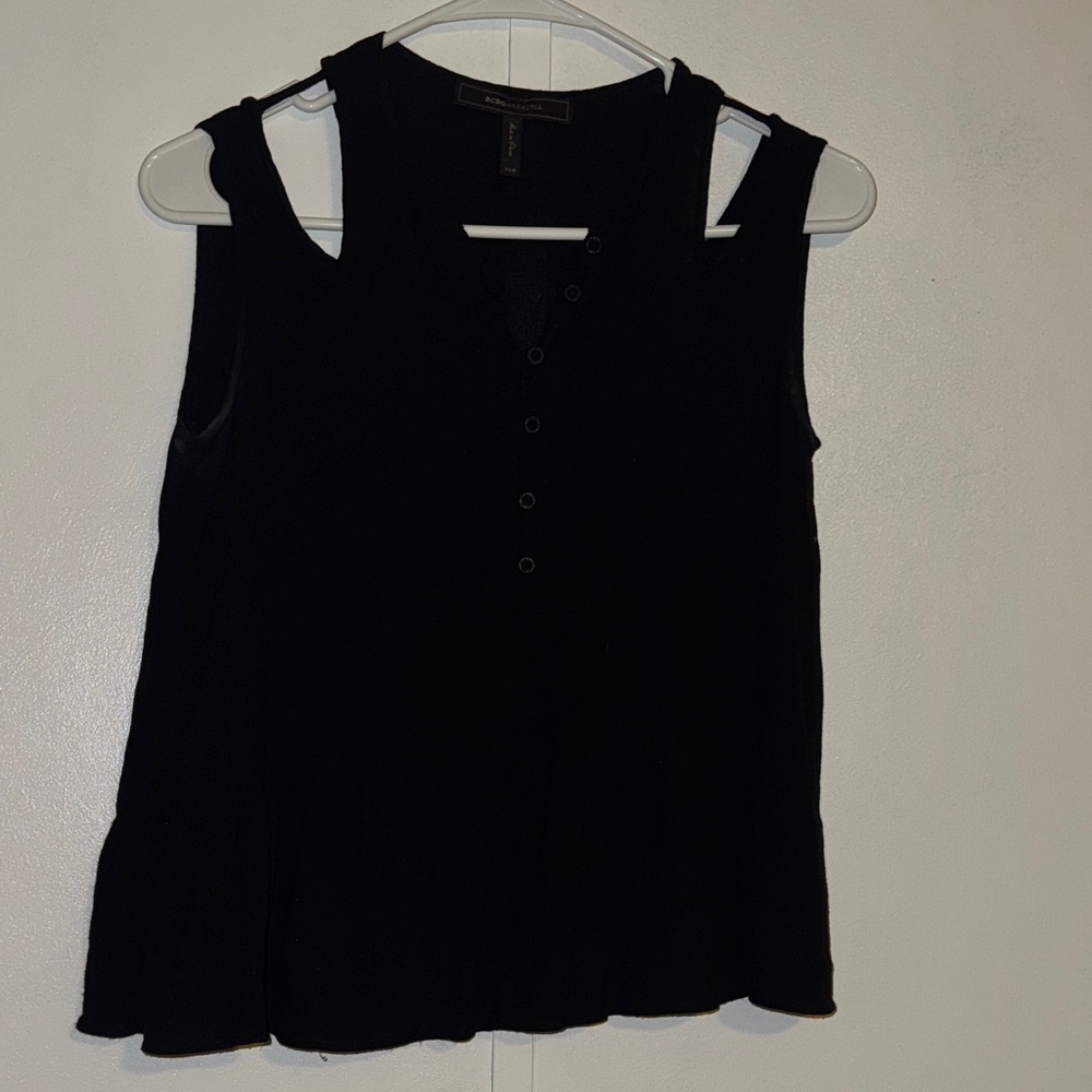 BCBGMaxAzria Black Sleeveless Blouse